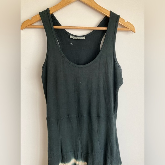 Solitaire Tie Dye Maxi Green Black Tank Dress Festival Brunch Nantucket - Picture 3 of 10